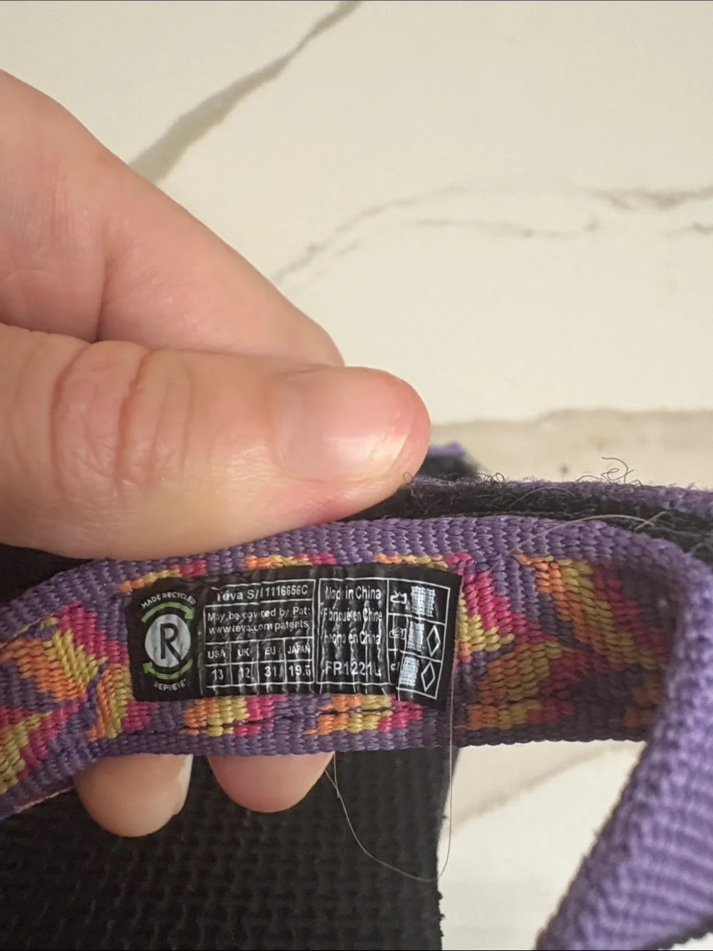 Teva Purple, Pink and Yellow Woven Strap Sandals